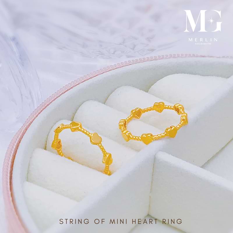 916 22K gold mini heart ring with delicate heart details