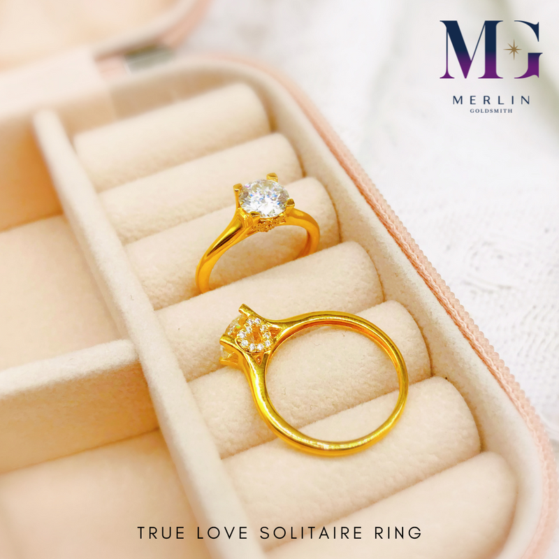 916 Gold True love Solitaire Ring