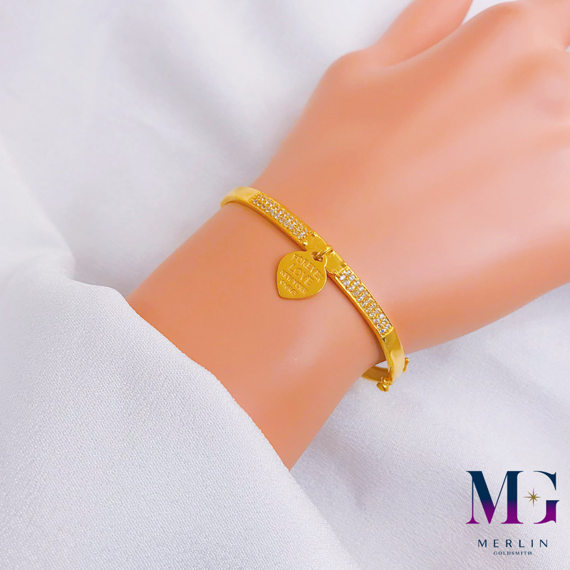 916 Gold Dazzling Forever Love Bangle (Setting with Zircon Stones)