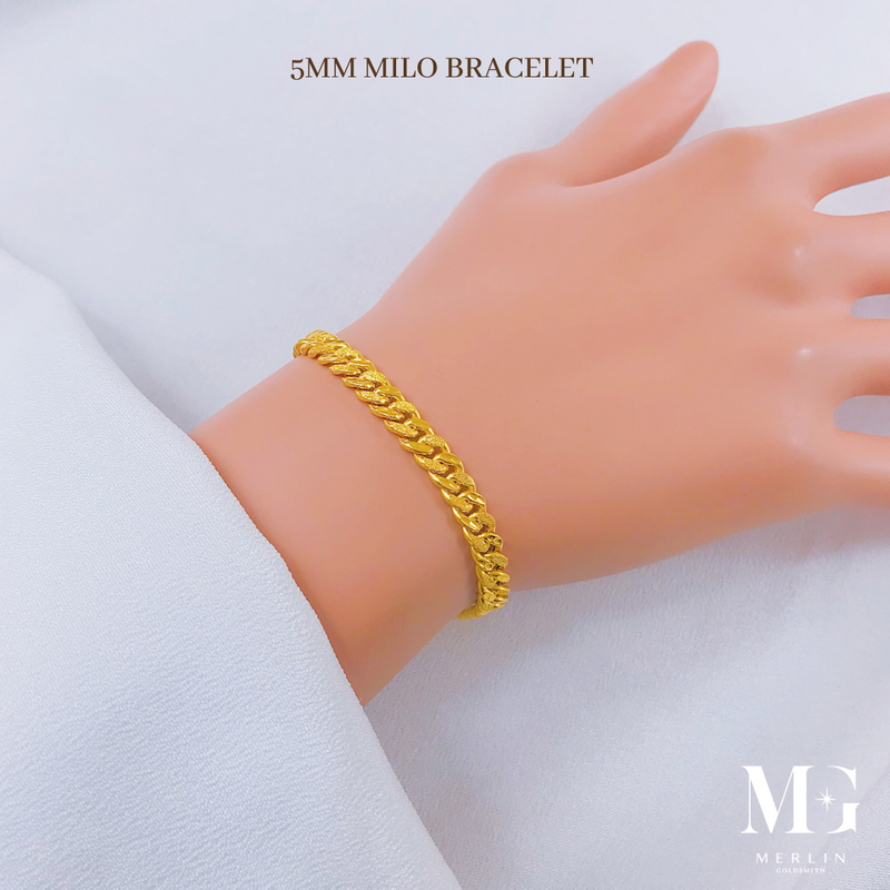 916 Gold 5mm Milo Bracelet