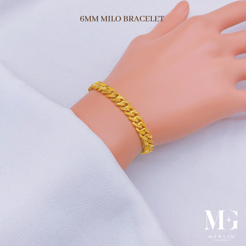 916 Gold 6mm Milo Bracelet 