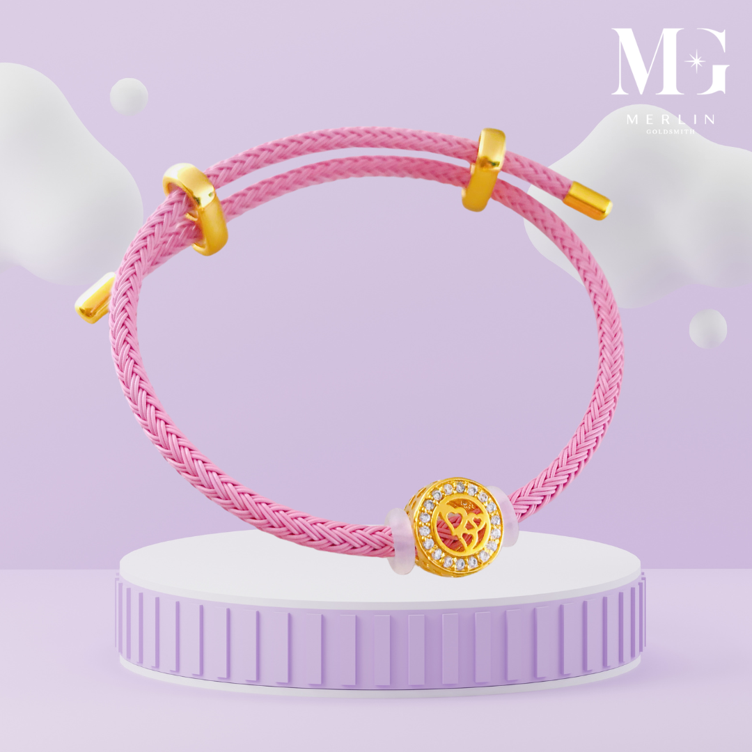 Round heart charm bracelet hot sale
