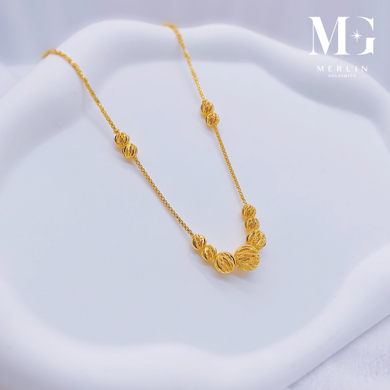 916 Gold Classy Ball Necklace