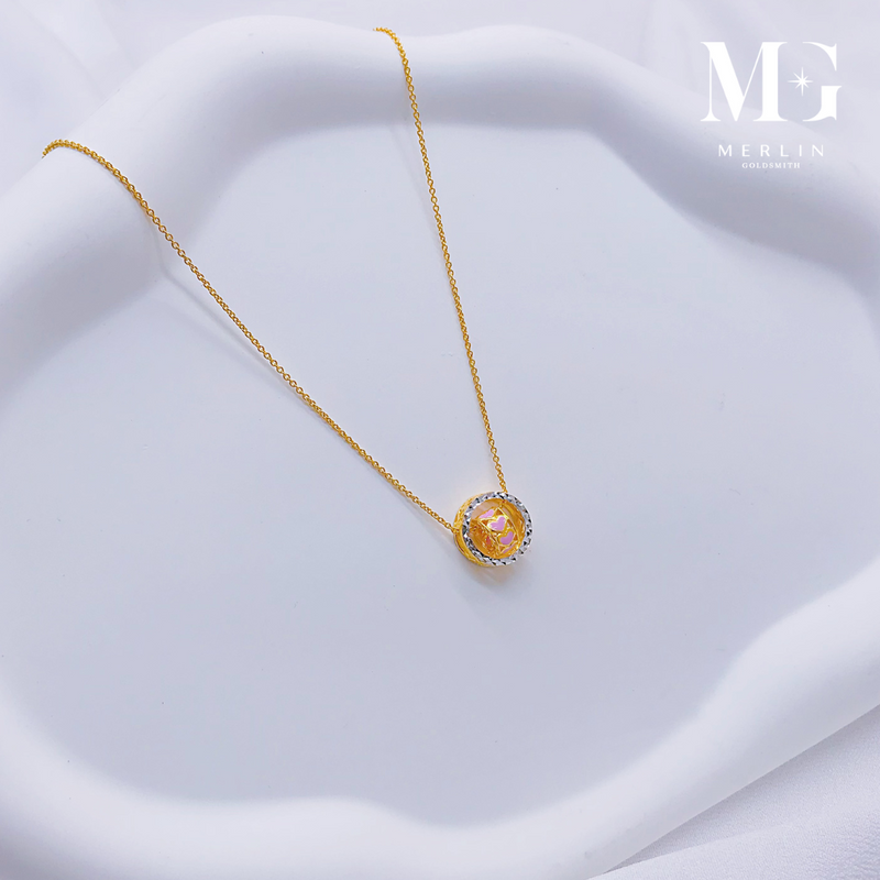 916 Gold Intertwined Love Hoops Necklace