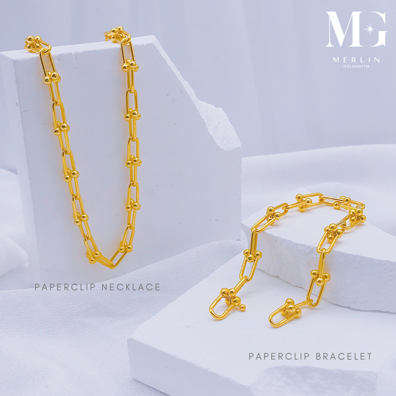 916 Gold Paperclip Series - Bracelet & Necklace