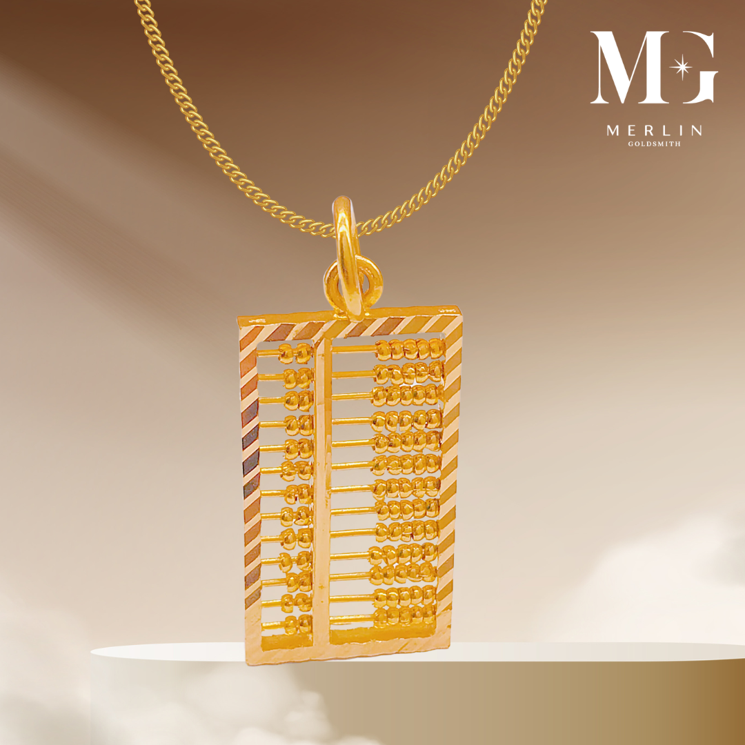 916 gold store abacus pendant