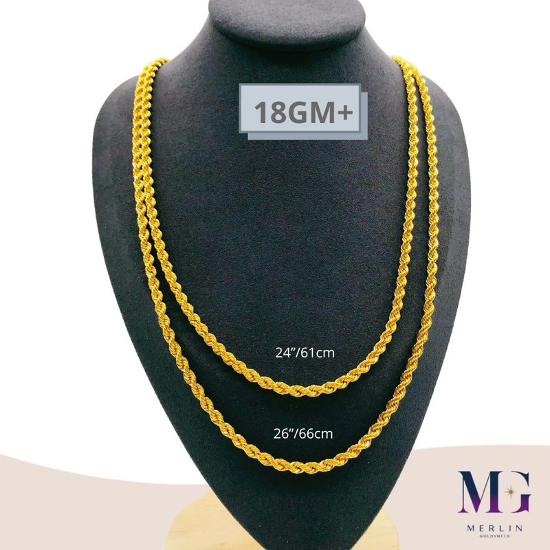 916 Gold Hollow Rope Chain (HRC 18GM+ / 19GM+)