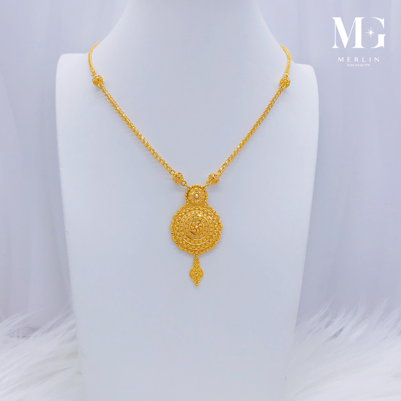 916 Gold Kolkata Necklace - D02