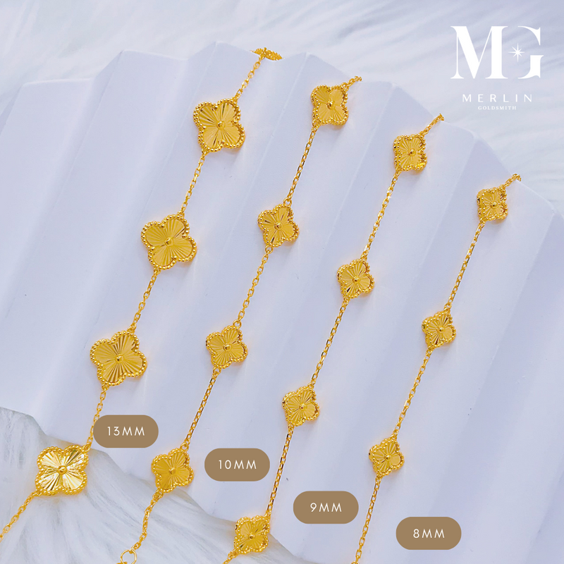 916 Gold Elegant Clover Bracelet (8mm / 9mm / 10mm / 13mm)