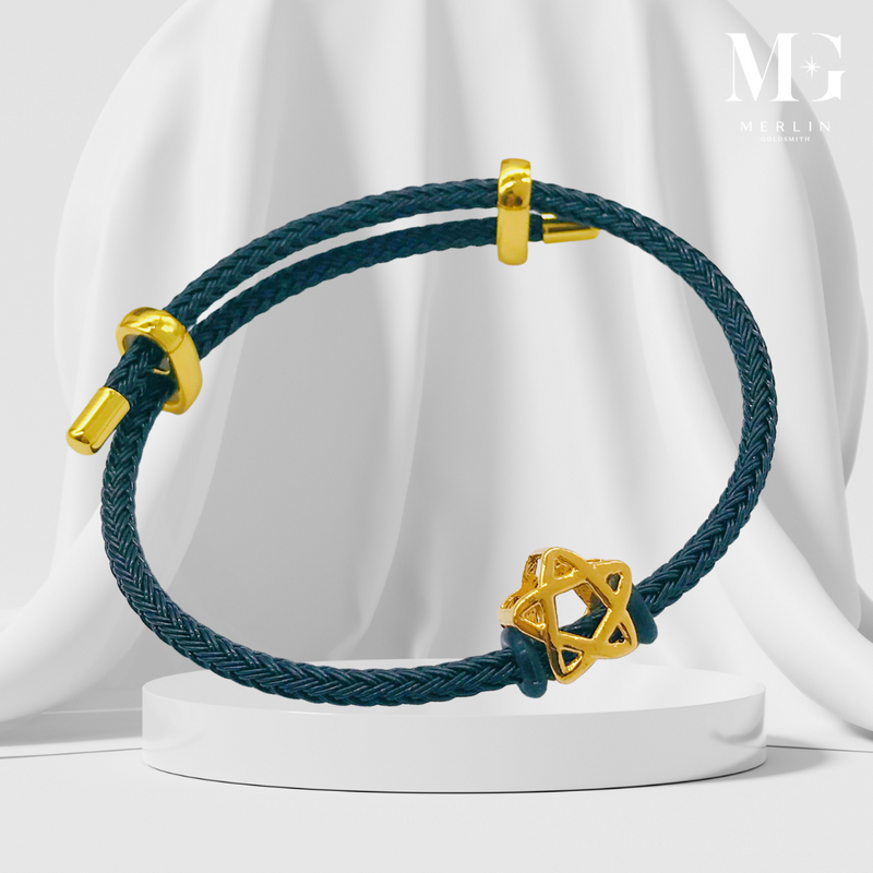 916 Gold Starry Star Paired With Nylon Braided Bracelet