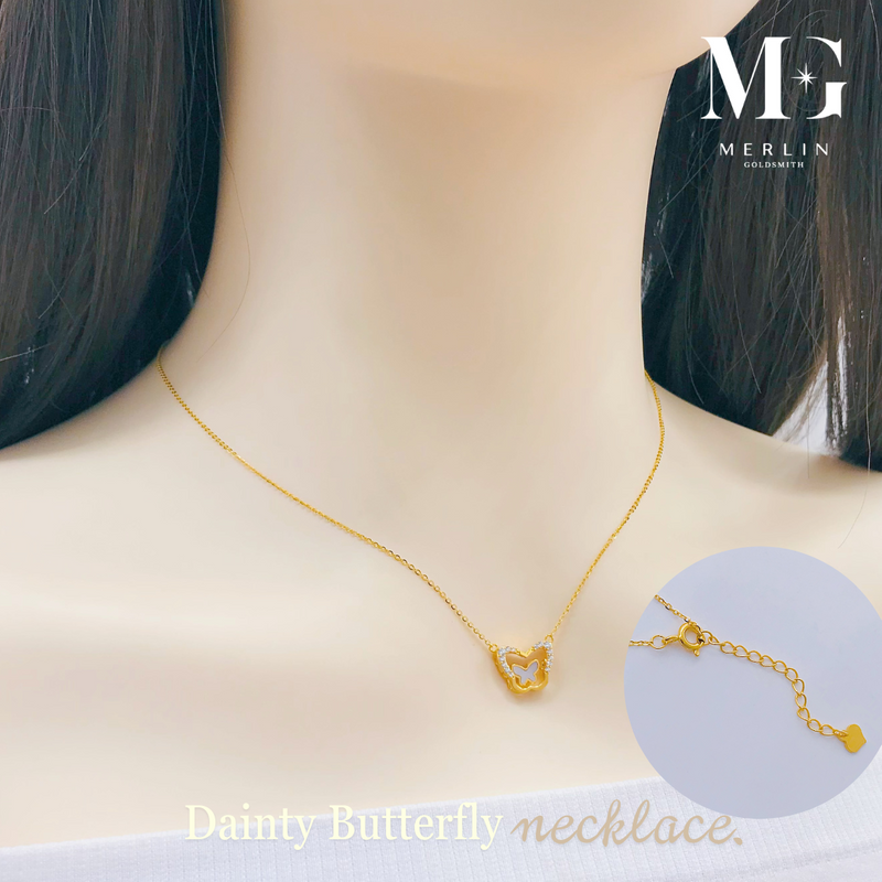 916 Gold Dainty Butterfly Necklace