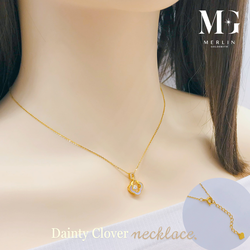 916 Gold Dainty Clover Necklace