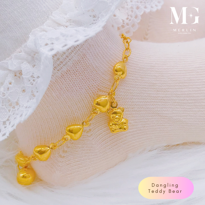 thumbnail image 2 of Lovely 2 Baby Anklets With Bells SET 18K White Gold GP Thai Bracelet | Nickel-Free Handmade GT69 2 of 6