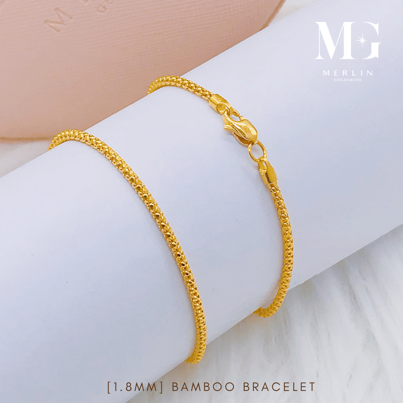 916 Gold Bamboo Bracelet (Width: 1.8mm)