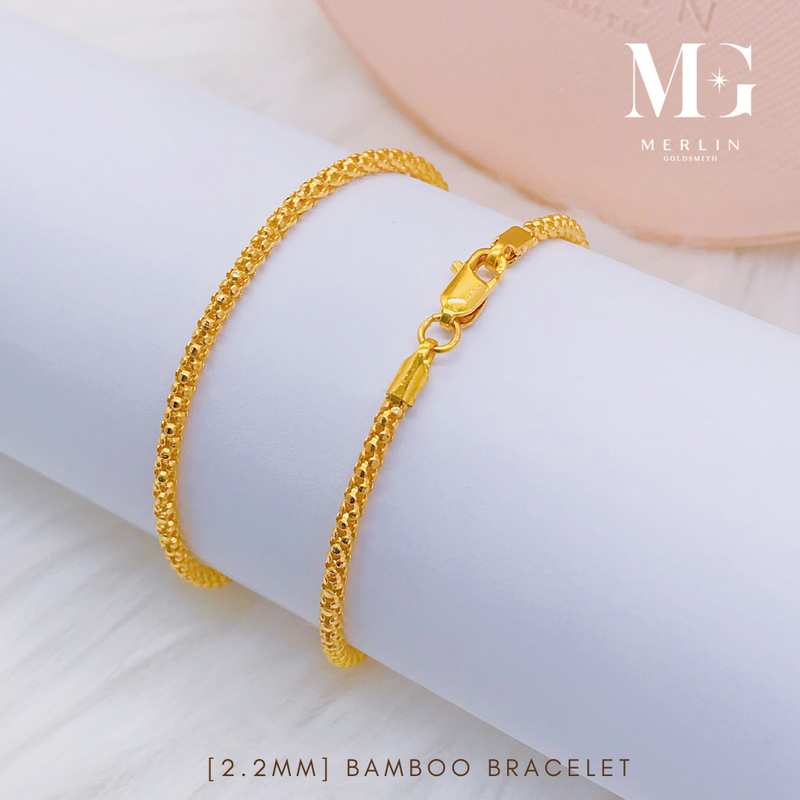 916 Gold Bamboo Bracelet (3gm // 2.2mm)