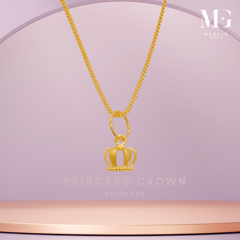 [Valentines 2024] 916 Gold Princess Crown Necklace