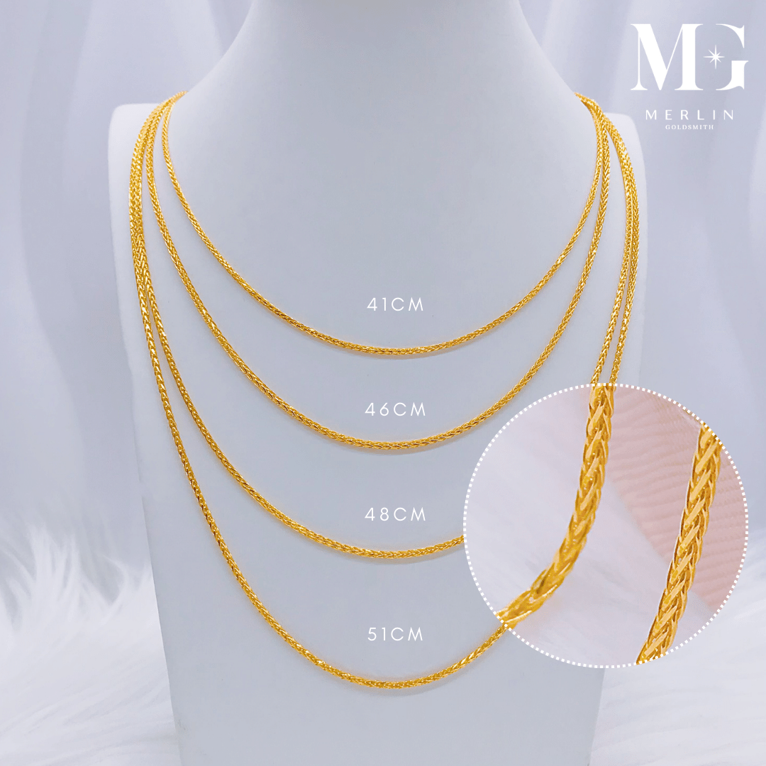 Gold wheat discount chain necklace