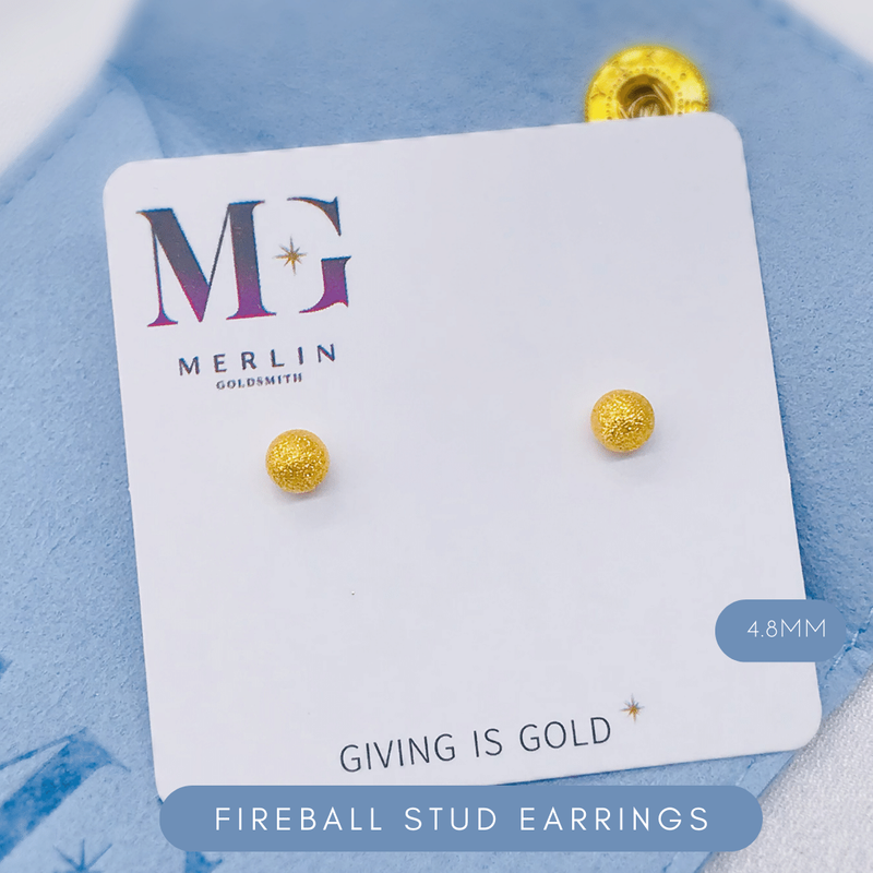 916 Gold Fireball Stud Earrings