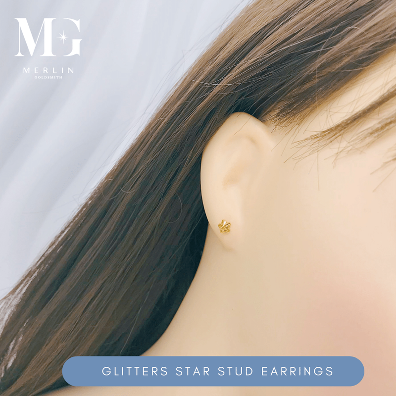 916 Gold Glitters Star Stud Earrings