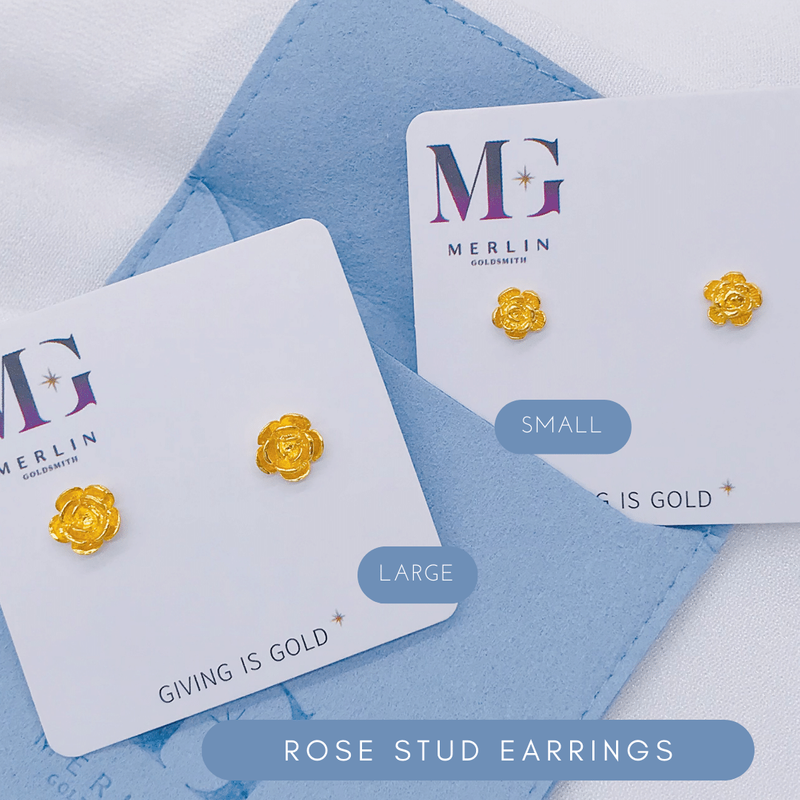 916 Gold Rose Stud Earrings