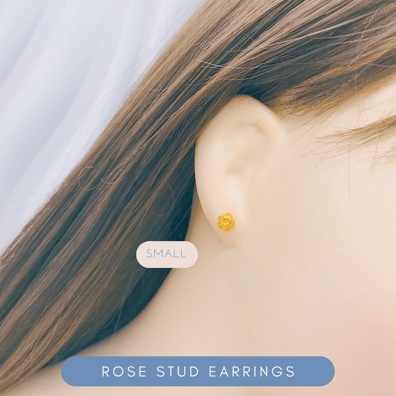 916 Gold Rose Stud Earrings