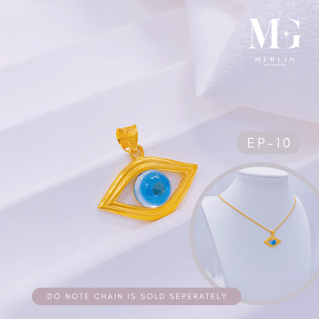 916 Gold Evil Eye Pendant [EP-10] | Merlin Goldsmith
