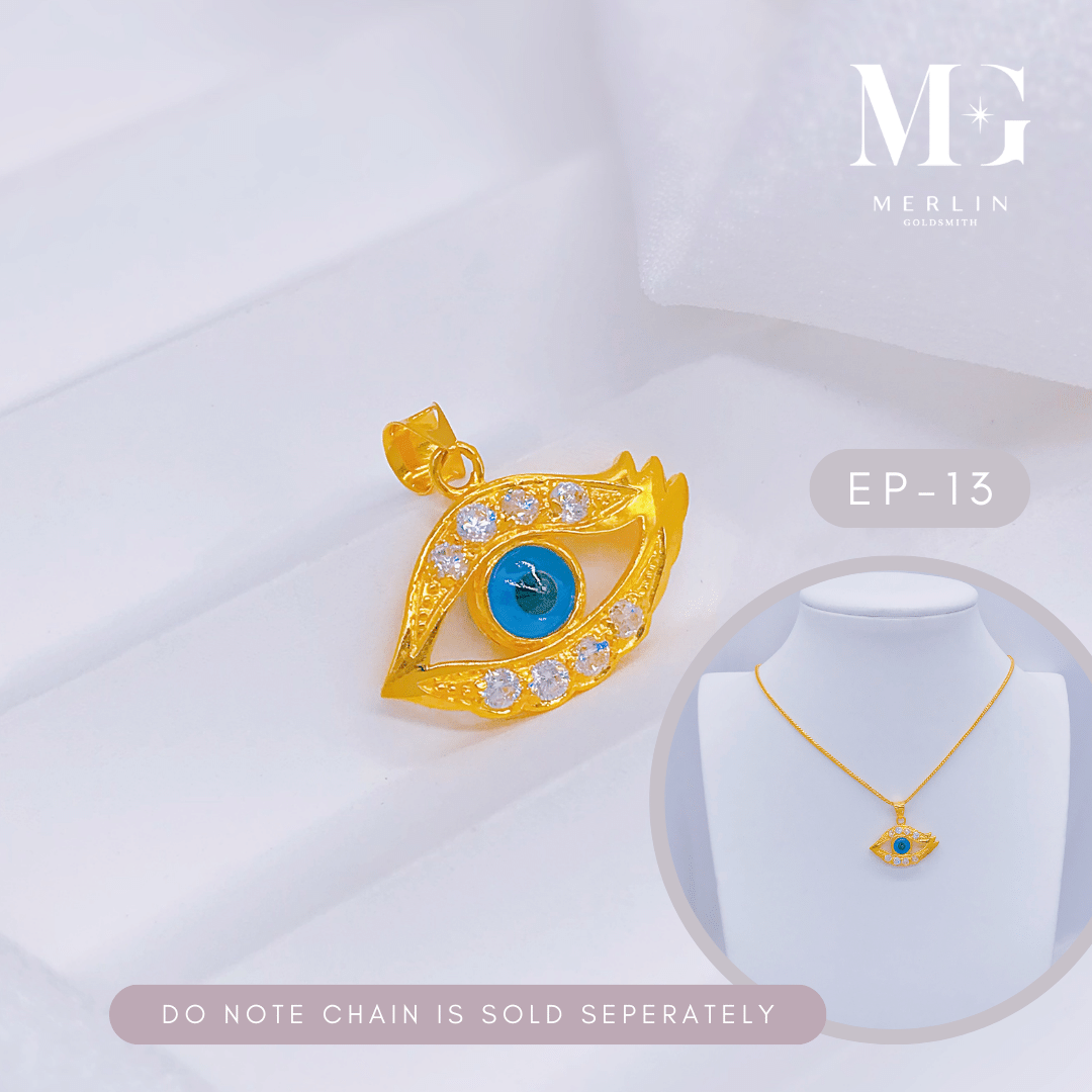 るる 916-22k-gold-eye-pendant-ep-