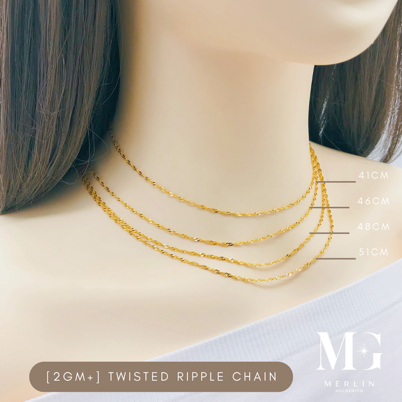 916 Gold Twisted Ripple Chain (2GM+)