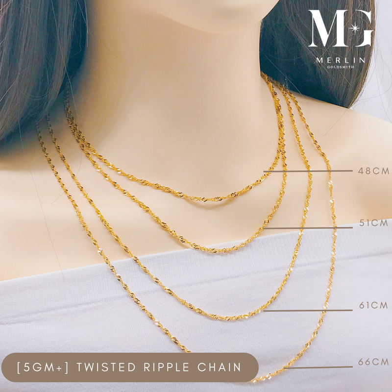 916 Gold Twisted Ripple Chain (5GM+)