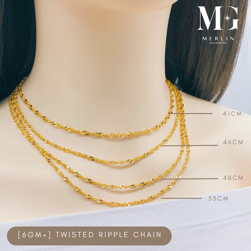 916 Gold Twisted Ripple Chain (6GM+)