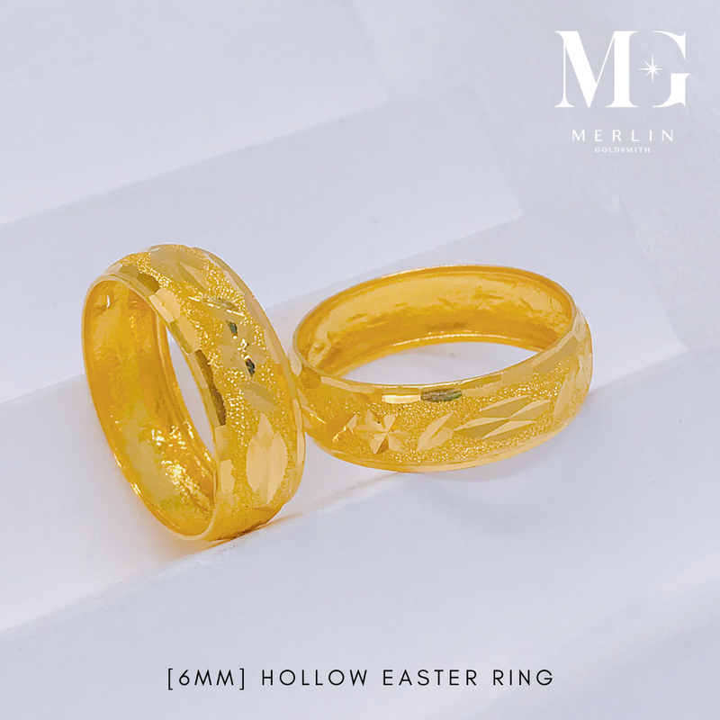 916 Gold 6mm Hollow Easter Ring