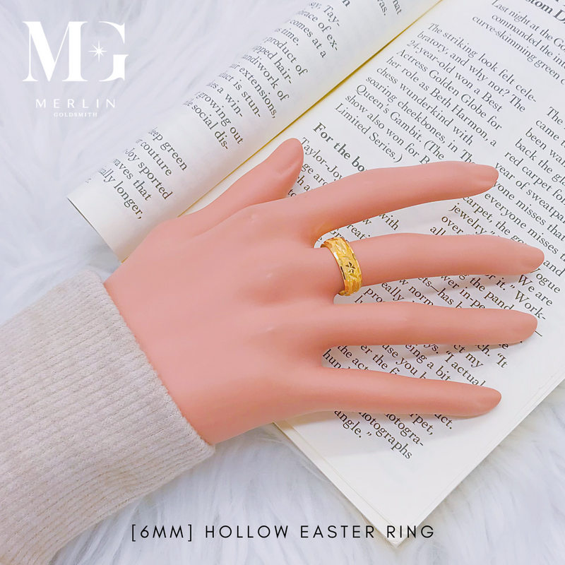 916 Gold 6mm Hollow Easter Ring