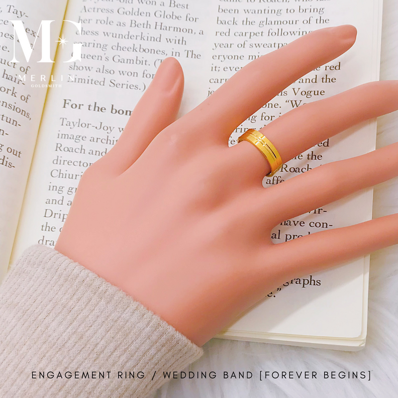 916 Gold Engagement Ring / Wedding Band [Forever Begins]