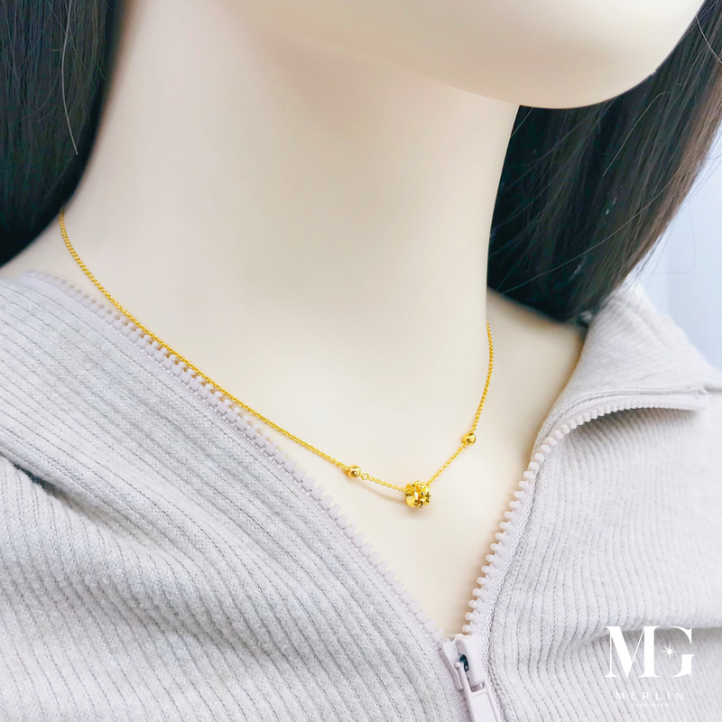 916 Gold Elegant Loop Pendant Necklace