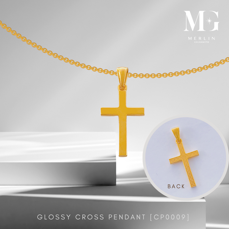 916 Gold Glossy Cross Pendant [CP009]