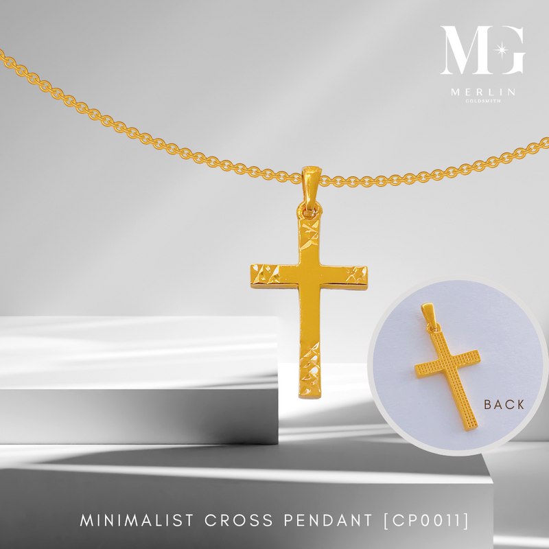 916 Gold Minimalist Cross Pendant [CP0011]