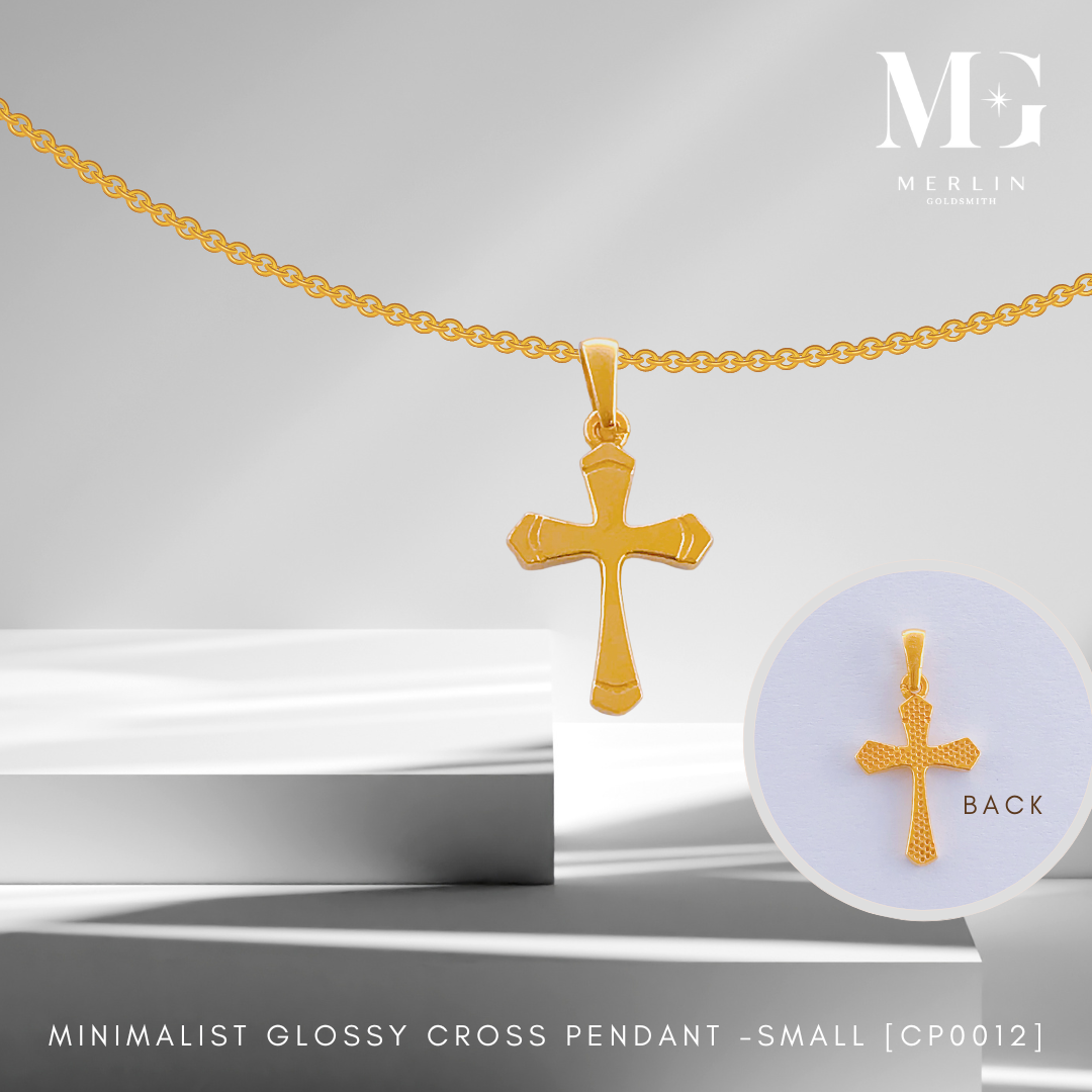 Small gold cross pendant discount