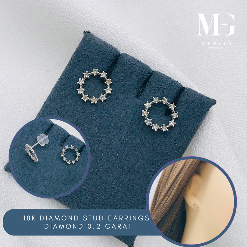 18k Donut Diamond Stud Earrings (0.2 Carat)