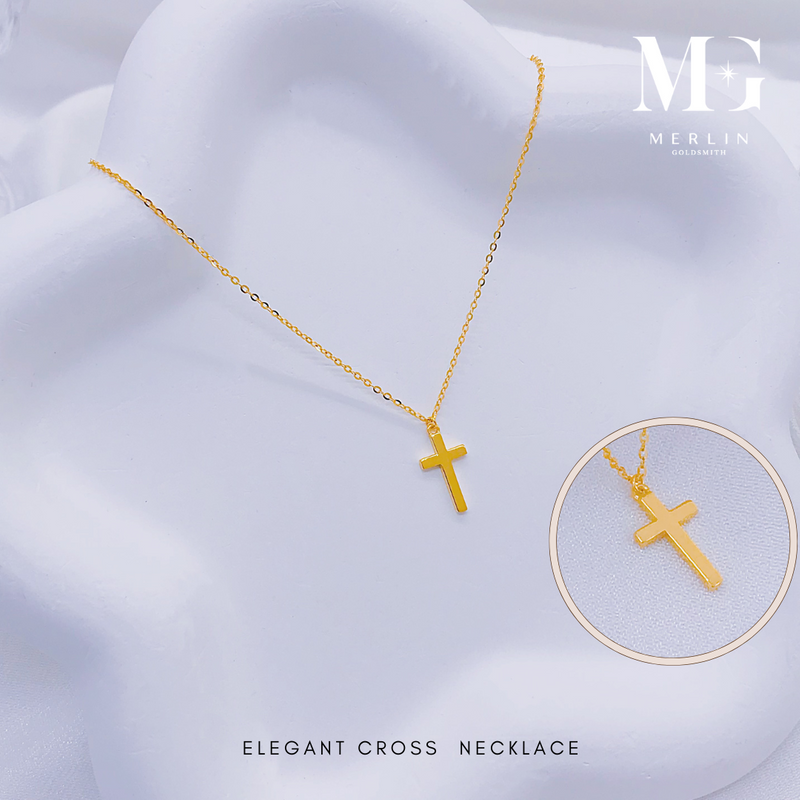 916 Gold Elegant Cross Necklace