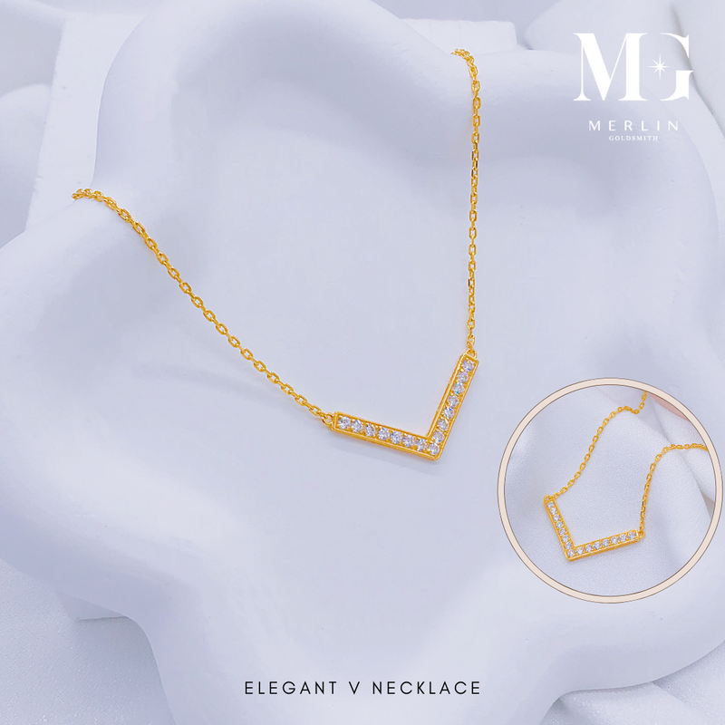 916 Gold Elegant V Necklace