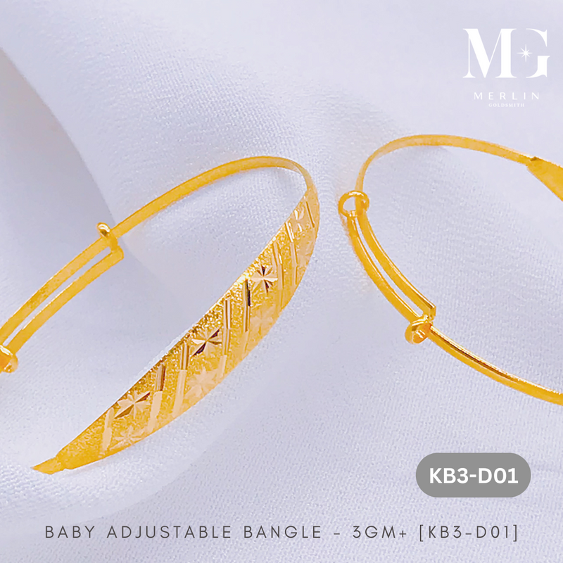 916 Gold Baby Adjustable Bangle - 3GM+ [KB4-D01]