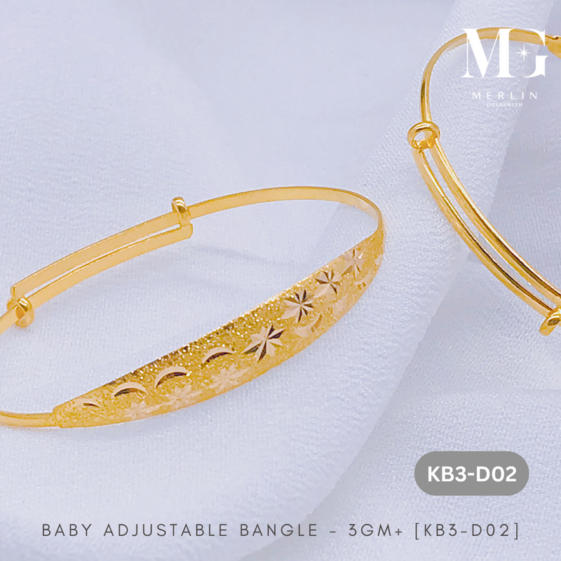 916 Gold Baby Adjustable Bangle - 3GM+ [KB3-D02]