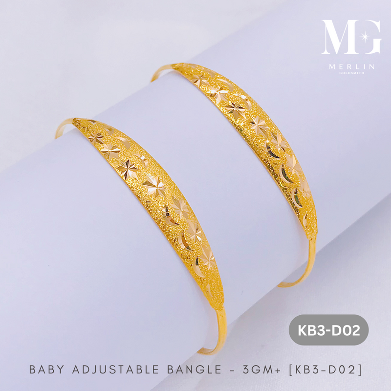 916 Gold Baby Adjustable Bangle - 3GM+ [KB3-D02]