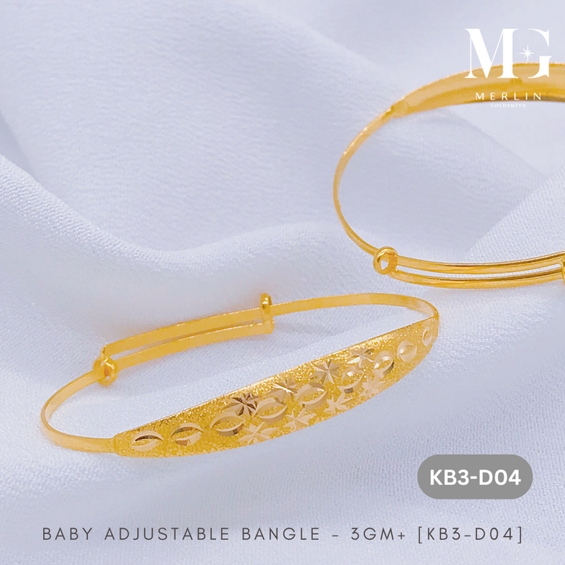 916 Gold Baby Adjustable Bangle - 3GM+ [KB4-D04]