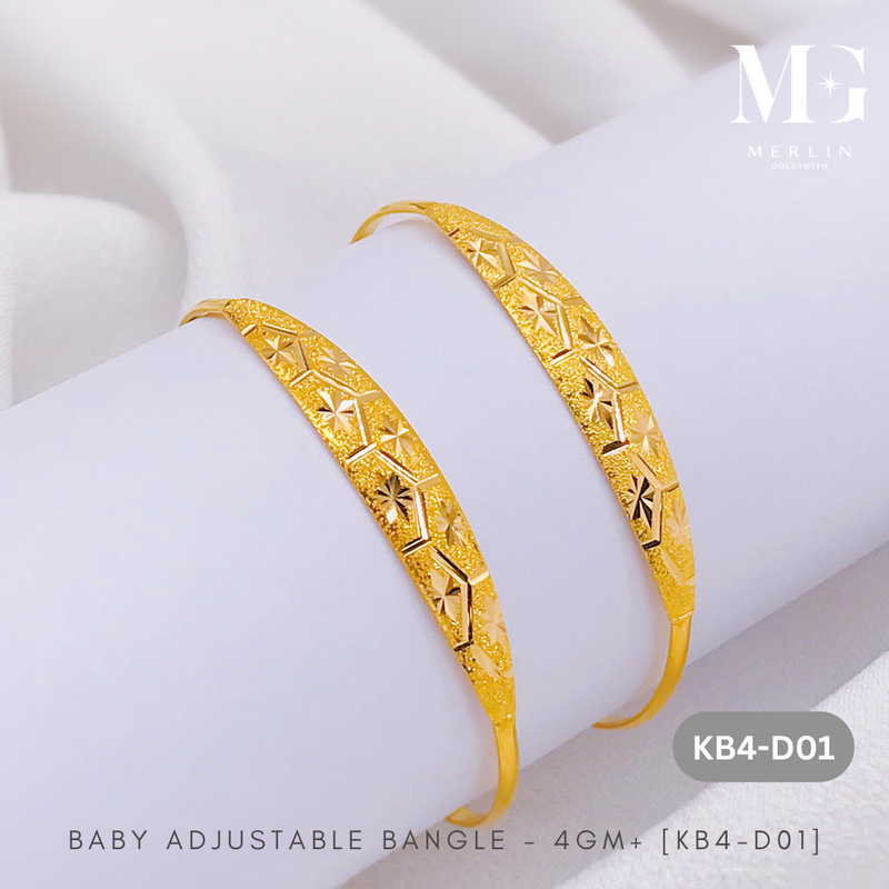 916 Gold Baby Adjustable Bangle - 4GM+ [KB4-D01]