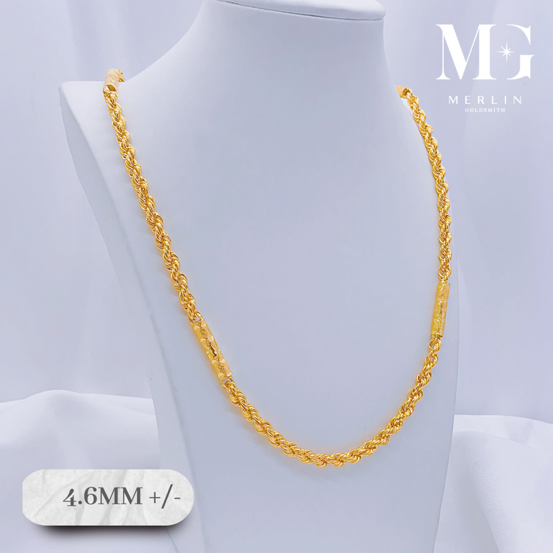 916 Gold (4.6mm) Hollow Barrel Rope Chain