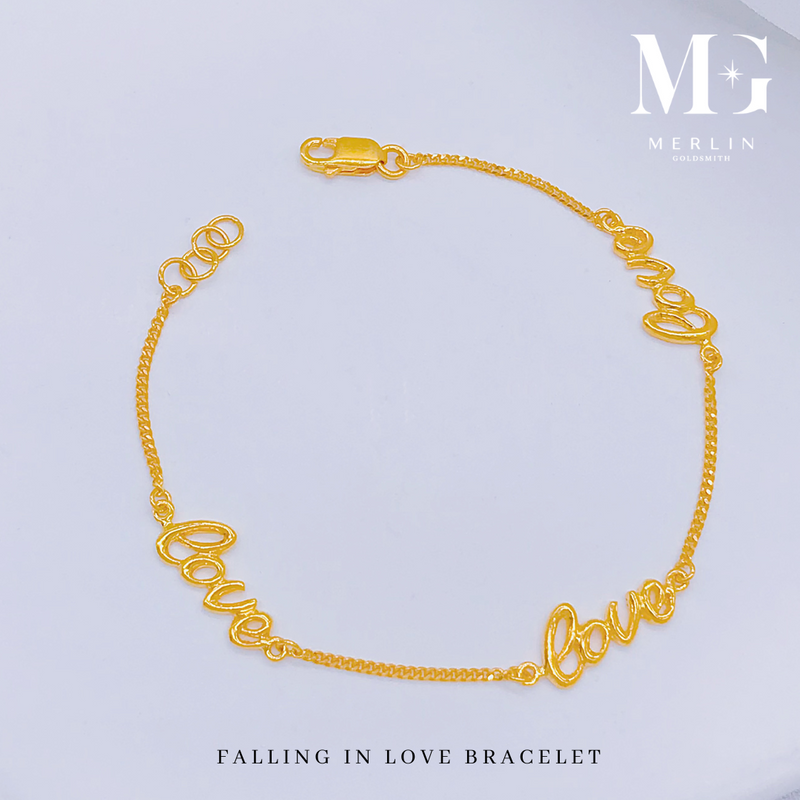 916 Gold Falling In Love Bracelet