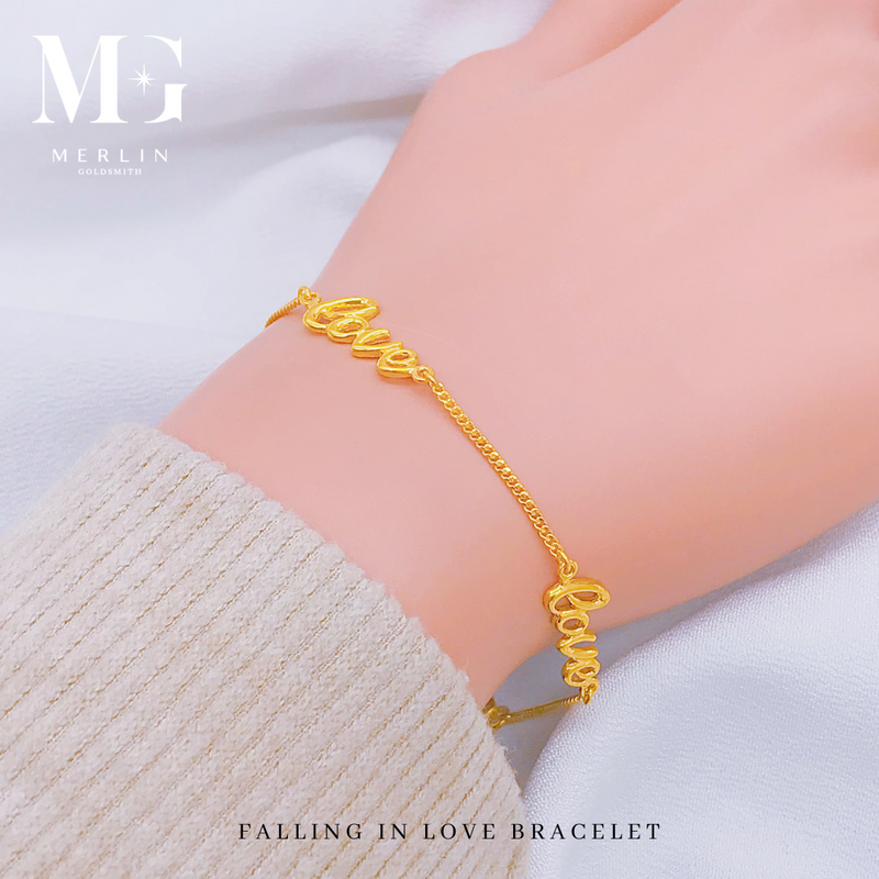 916 Gold Falling In Love Bracelet