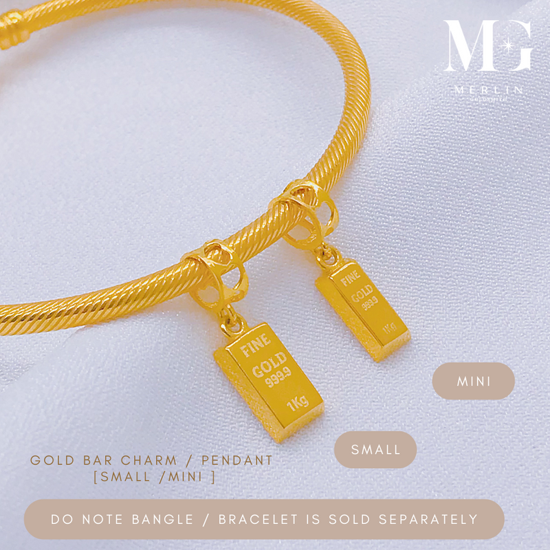 916 Gold "Gold Bar" Charm / Pendant