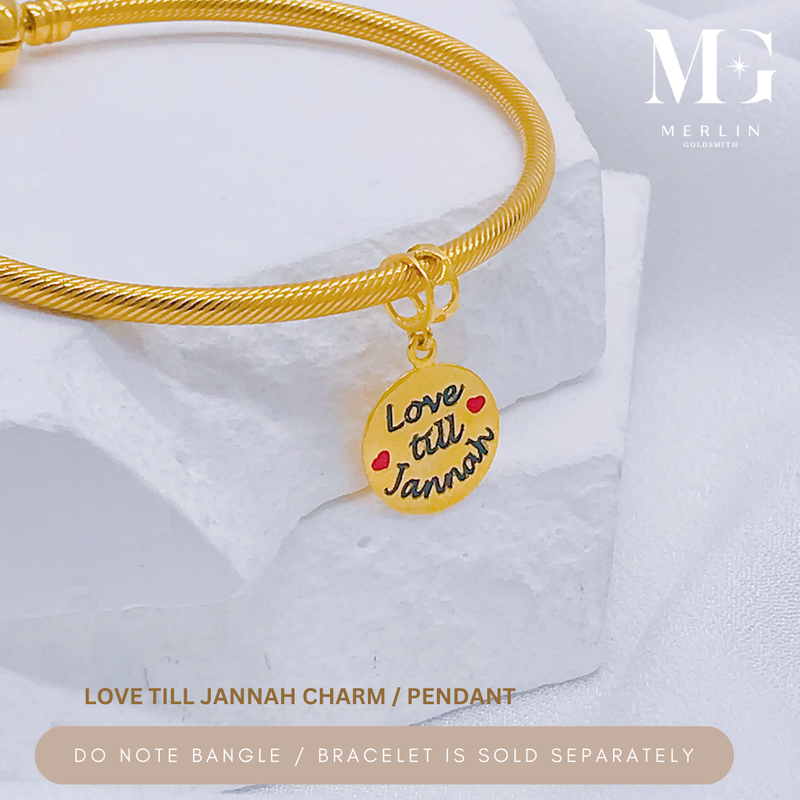 916 Gold "Love Till Jannah" Charm / Pendant